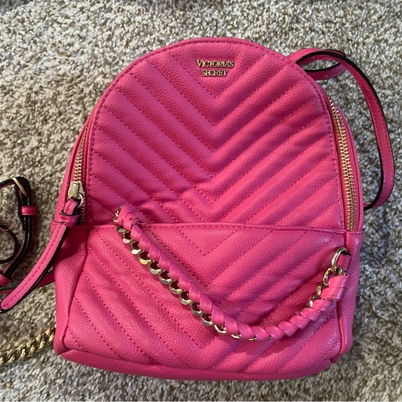 Victoria's Secret Handbags - Victoria's Secret Hot Pink Quilted Backpack